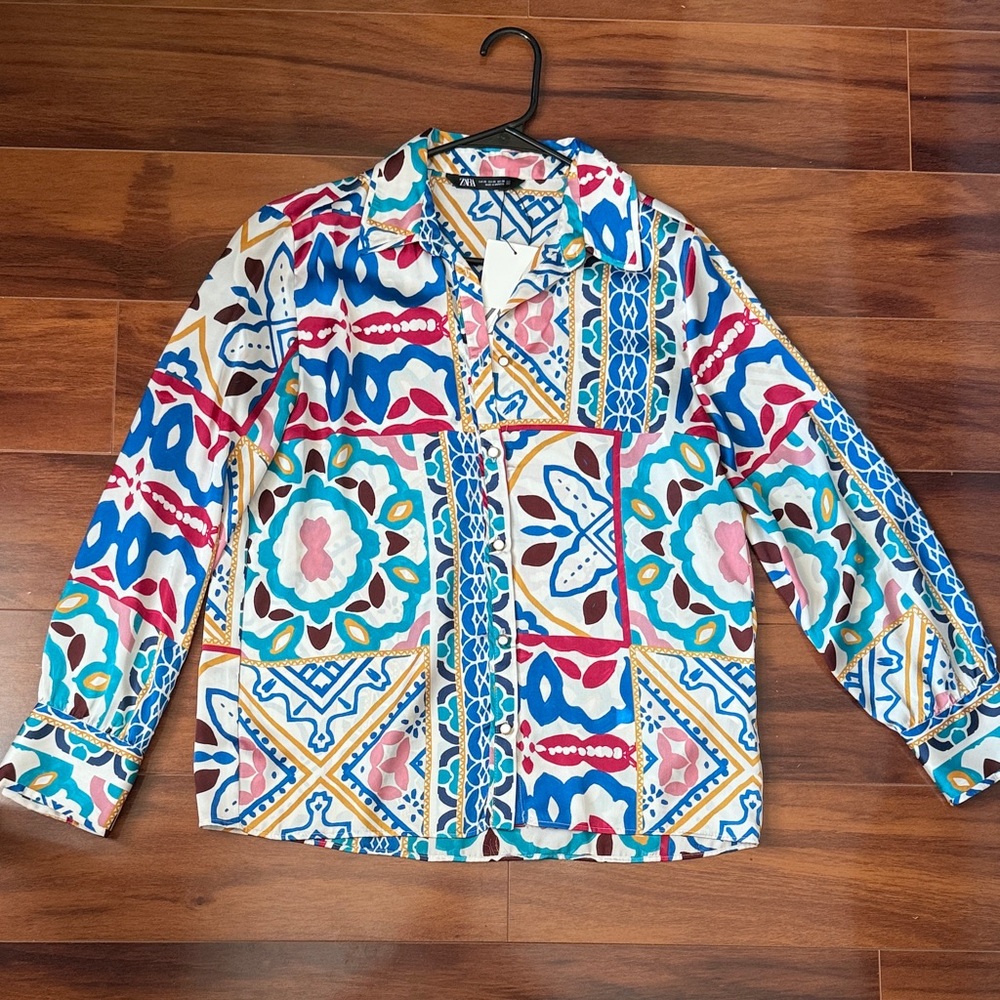Zara Multicolor Patterned Blouse